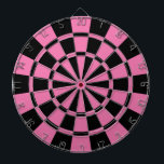 Meisroze en zwart dartbord<br><div class="desc">Girly Pink and Black Dart Board</div>