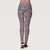 Meisroze en zwarte luipaard printpatroon leggings (Achterkant)