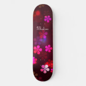 Meisroze Floral Aangepaste Aangepaste Naam Persoonlijk Skateboard (Voorkant)