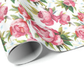 Meisroze Floral Art Cadeaupapier (Rol Hoek)