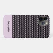 Meisroze Floral, gepersonaliseerd zwart Case-Mate iPhone Case (Achterkant (horizontaal))