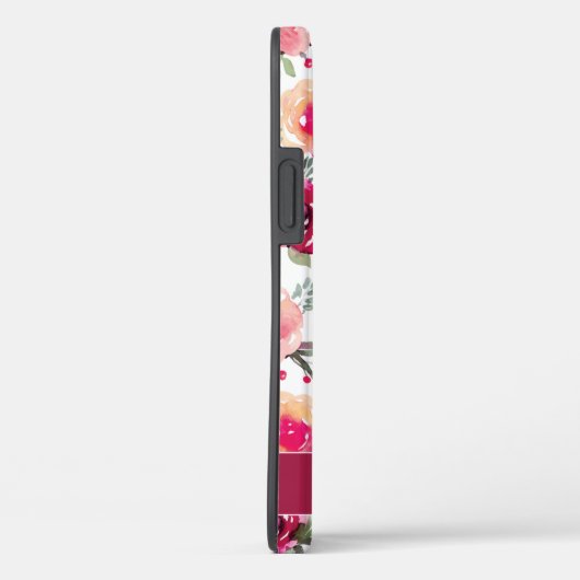 Meisroze Floral Pattern Persoonlijke naam Case-Mate iPhone Case (Achterkant / Rechts)