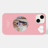 Meisroze foto en naam gepersonaliseerd modern Case-Mate iPhone case (Achterkant (horizontaal))