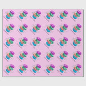 Meisroze Franse macaronkoekjes, aangepast op Birth Cadeaupapier (Vlak)