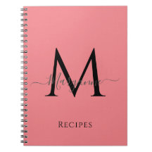 Meisroze gepersonaliseerd monogram zwart