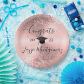 Meisroze gepolijst Sheen Glittery Papieren Bordje (Feest)