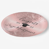 Meisroze gepolijst Sheen Glittery Papieren Bordje (Gekanteld)