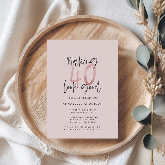 Meisroze glitter modern stijlvol 40ste verjaardag