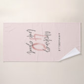 Meisroze glitter modern stijlvol 40ste verjaardag badhanddoek (Badhanddoek)