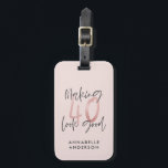Meisroze glitter modern stijlvol 40ste verjaardag  bagagelabel<br><div class="desc">Meisroze glitter modern stijlvol ontwerp voor 40ste verjaardag. Het moderne monochrome ontwerp van de manuscripttekst. Deel van een collectie.</div>