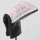 Meisroze glitter modern stijlvol 40ste verjaardag golfheadcover (3/4 voorkant)