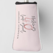 Meisroze glitter modern stijlvol 40ste verjaardag golfheadcover (Draai 90)
