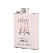 Meisroze glitter modern stijlvol 40ste verjaardag heupfles (Links)