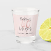 Meisroze glitter modern stijlvol 40ste verjaardag  shot glas (Voorkant)