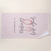 Meisroze glitter modern stijlvol 40ste verjaardag strandlaken (Voorkant)