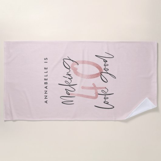 Meisroze glitter modern stijlvol 40ste verjaardag strandlaken (Voorkant)