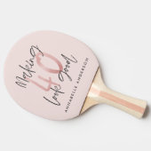 Meisroze glitter modern stijlvol 40ste verjaardag tafeltennisbatje (Zijkant)