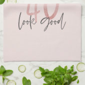 Meisroze glitter modern stijlvol 40ste verjaardag  theedoek (Gevouwen)