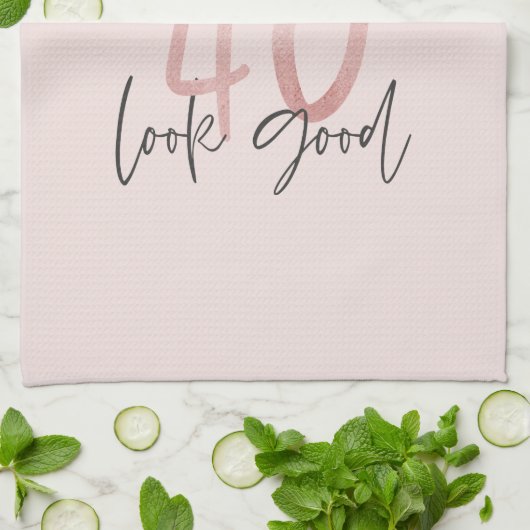 Meisroze glitter modern stijlvol 40ste verjaardag  theedoek (Gevouwen)