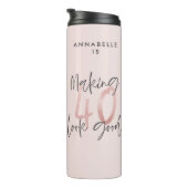 Meisroze glitter modern stijlvol 40ste verjaardag  thermosbeker (Geroteerd rechts)