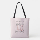 Meisroze glitter modern stijlvol 40ste verjaardag tote bag (Achterkant)