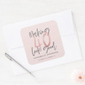Meisroze glitter modern stijlvol 40ste verjaardag vierkante sticker (Envelop)