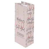 Meisroze glitter modern stijlvol 40ste verjaardag wijn cadeautas (Voorkant Gekanteld)