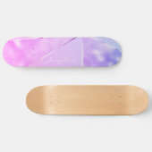 Meisroze glitter moderne naam gepersonaliseerd coo persoonlijk skateboard (Horizontaal)