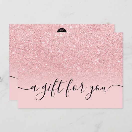 Meisroze glitter ombre sparkles certificate (Voorkant / Achterkant)