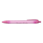 Meisroze Glitter Shiny Personalized Script Name Zwarte Inkt Pen (Bovenkant)