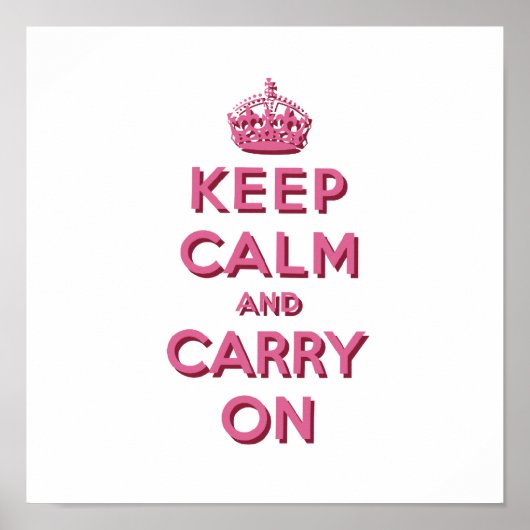 Meisroze kalm houden en doorgaan poster (Voorkant)