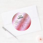 Meisroze kleurengradiënt  Logo Ronde Sticker (Envelop)