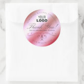 Meisroze kleurengradiënt  Logo Ronde Sticker (Tas)