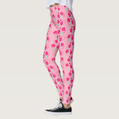 Meisroze Leggings van het flessenpatroon van Lotus (Links)