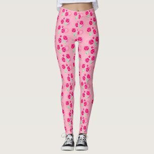 Meisroze Leggings van het flessenpatroon van Lotus