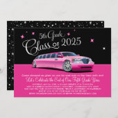 Meisroze limousine nacht uit kaart (Voorkant / Achterkant)