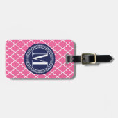 Meisroze Marokkaanse bannenstilstand gepersonalise Bagagelabel (Voorkant horizontaal)