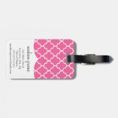 Meisroze Marokkaanse bannenstilstand gepersonalise Bagagelabel (Achterkant horizontaal)