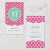 Meisroze Marokkaanse bannenstilstand gepersonalise Visitekaartje (Voorkant / Achterkant)