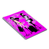 Meisroze mode franse glamour notitieboek (Rechterzijde)