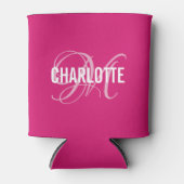 Meisroze monogram blikjeskoeler (Voorkant)