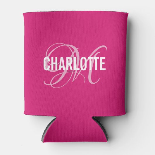 Meisroze monogram blikjeskoeler (Voorkant)