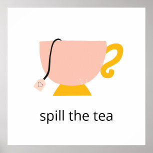 Meisroze Oranje Teacup morsen de thee Poster