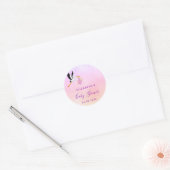 Meisroze paars roos goudhaver baby shower ronde sticker (Envelop)