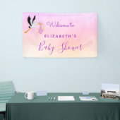 Meisroze paars roos goudhaver baby shower spandoek (Beurs)