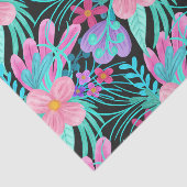 Meisroze Paarse Blauwgroen Waterverf bloemen Tissuepapier (Detail)