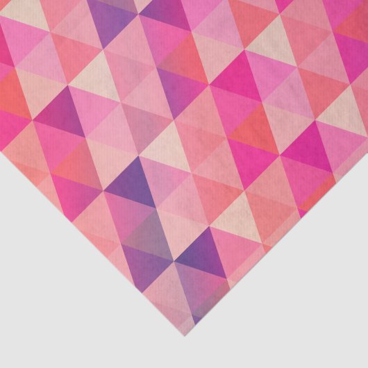 Meisroze Paarse geometrische patronen Tissuepapier (Detail)