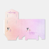 Meisroze paarse roos goudooievaar baby shower bedankdoosjes (Uitgevouwen)