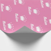 Meisroze prinses kroonverpakkingspapier | Matte Cadeaupapier (Hoek)