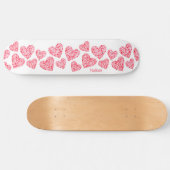 Meisroze roze roze moderne liefde geeft aangepaste persoonlijk skateboard (Horizontaal)
